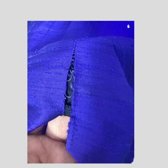 VINTAGE KANAK 100% SILK ROYAL PURPLE RUCHED DRESS (SZ 8) - Picture 12 of 12
